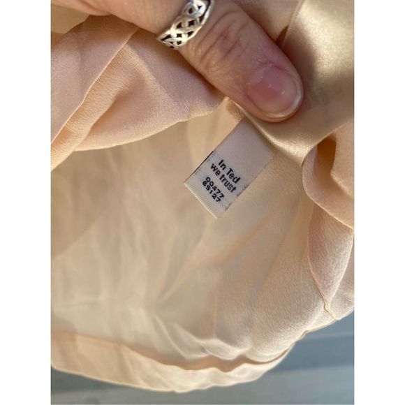 TED BAKER Peach 'Maddi' 100% Silk Blouse Ted's Size 2 / US Small - Picture 10 of 13